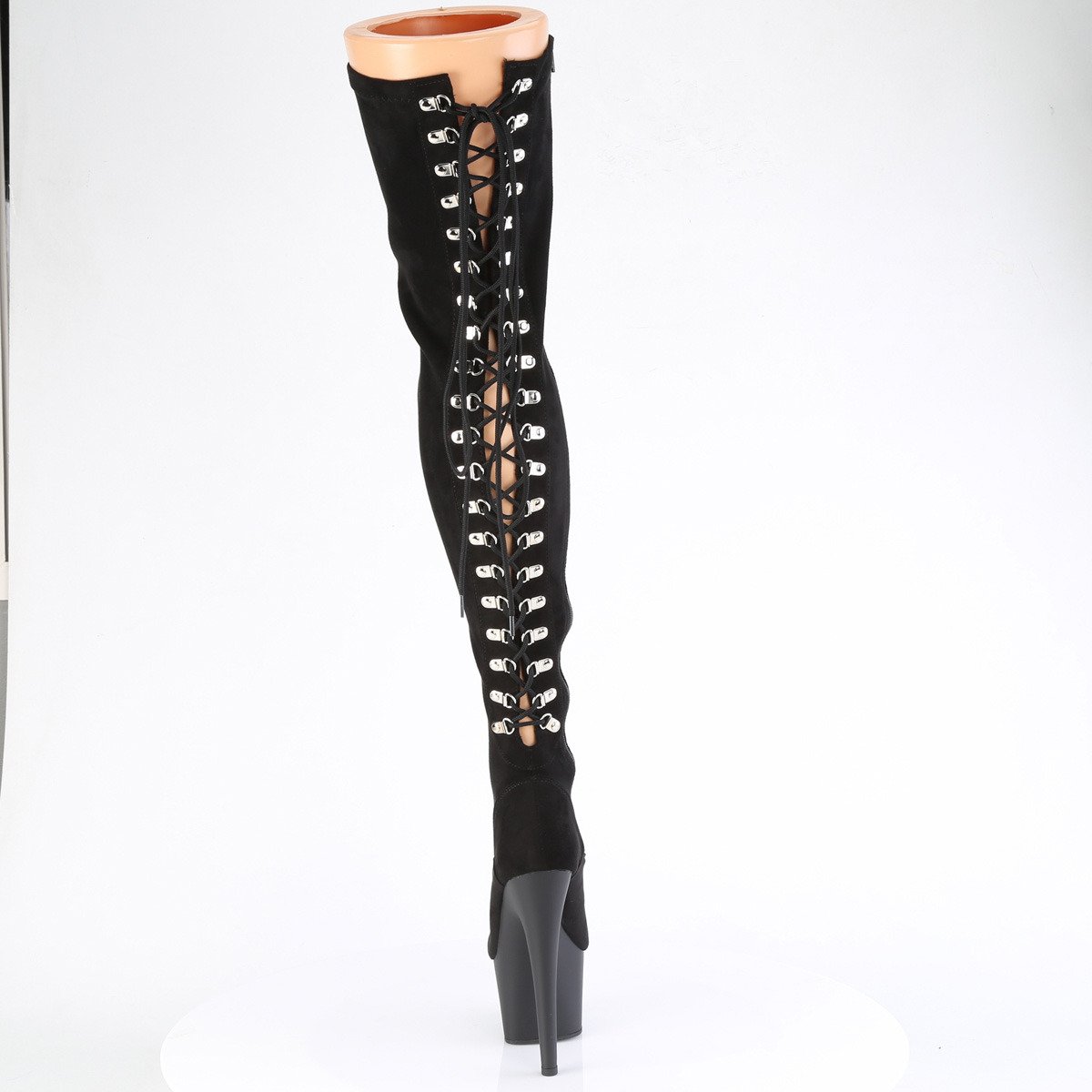 Pleaser Adore-3063 BMF/M - Černé kozačky nad kolena na vysoké platformě