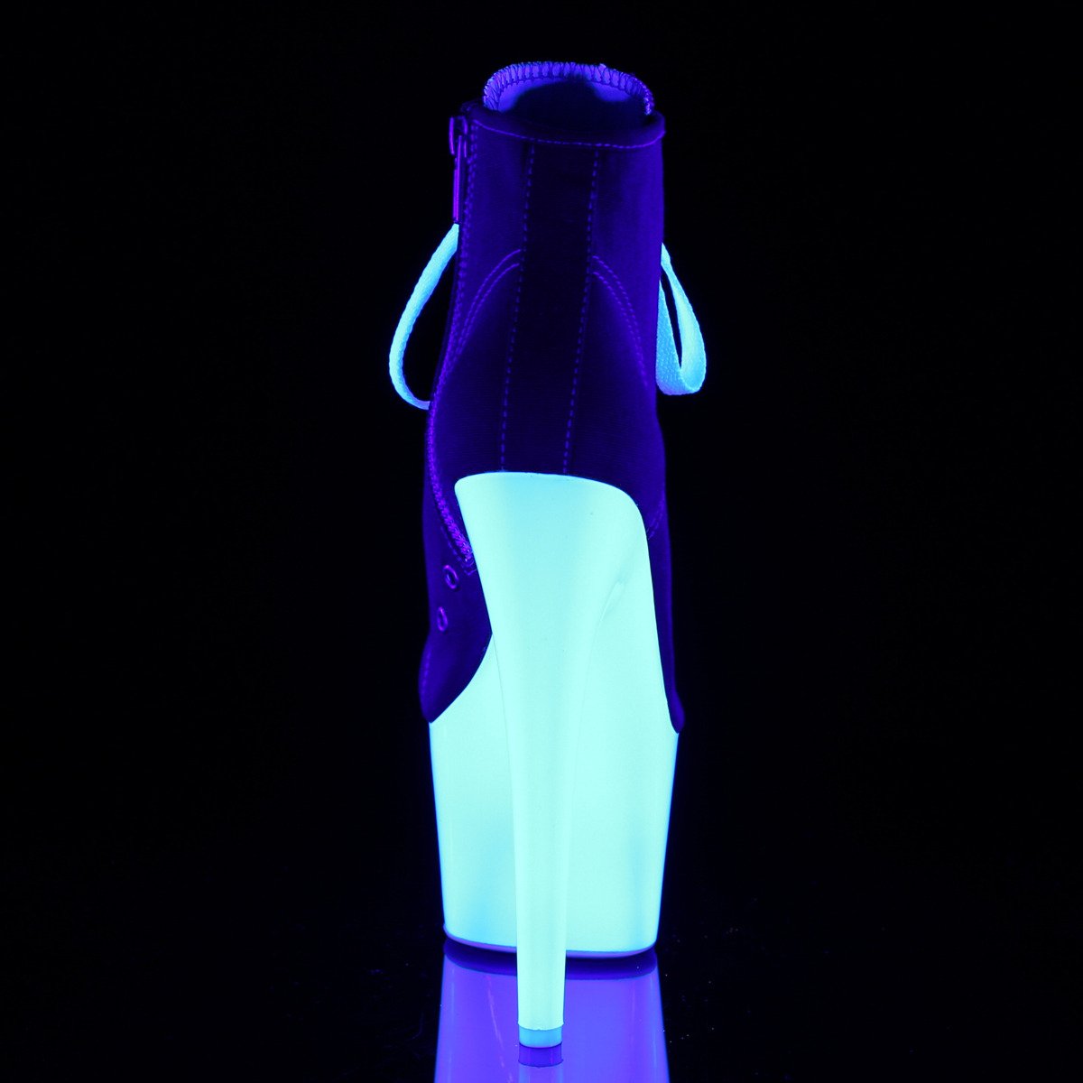 Pleaser Adore-700SK-02 RCA/NW - Červené kotníkové kozačky na vysoké platformě