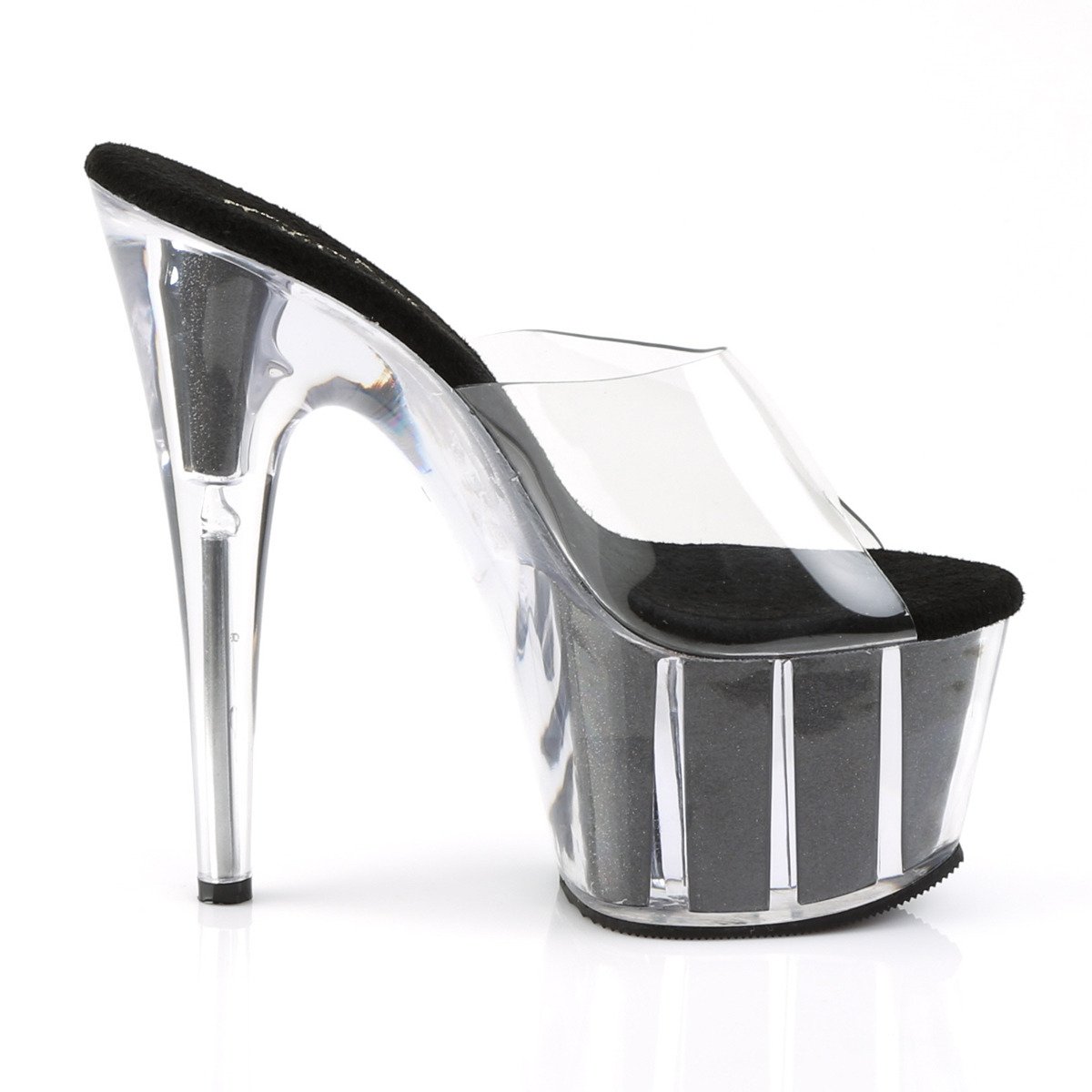 Pleaser Adore-701G C/B - Průhledné sandály na vysoké platformě