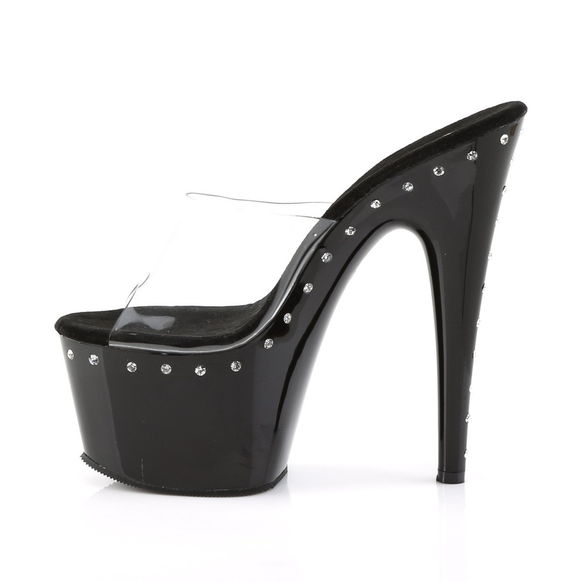 Pleaser Adore-701LS C/B - Průhledné sandály na vysoké platformě