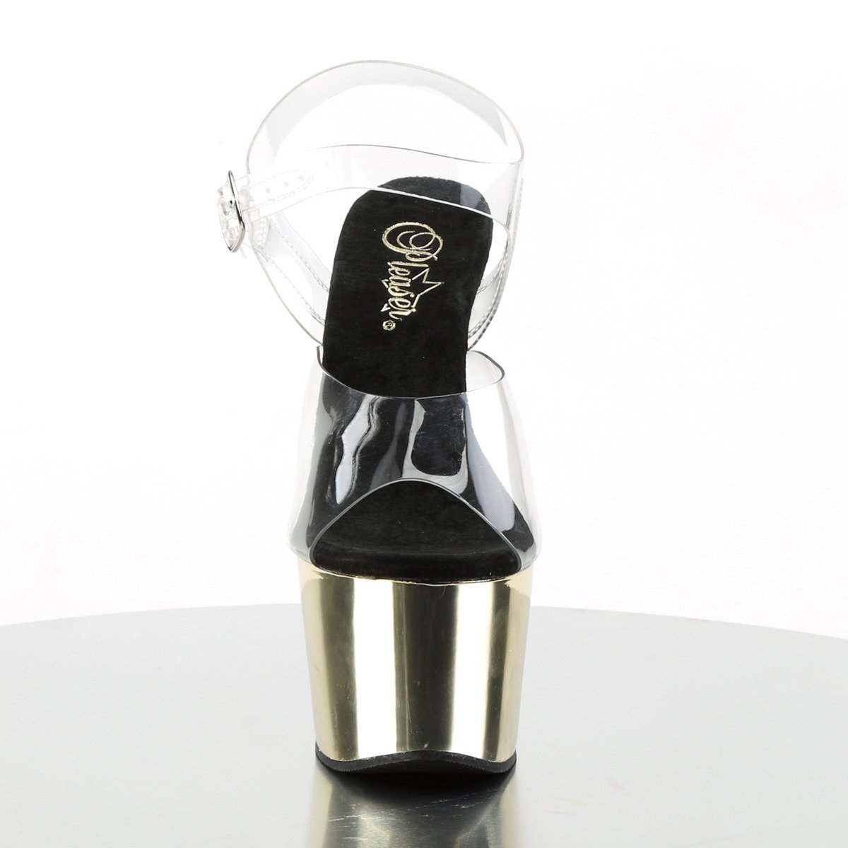 Pleaser Adore-708 C/GCH - Průhledné sandály na vysoké platformě