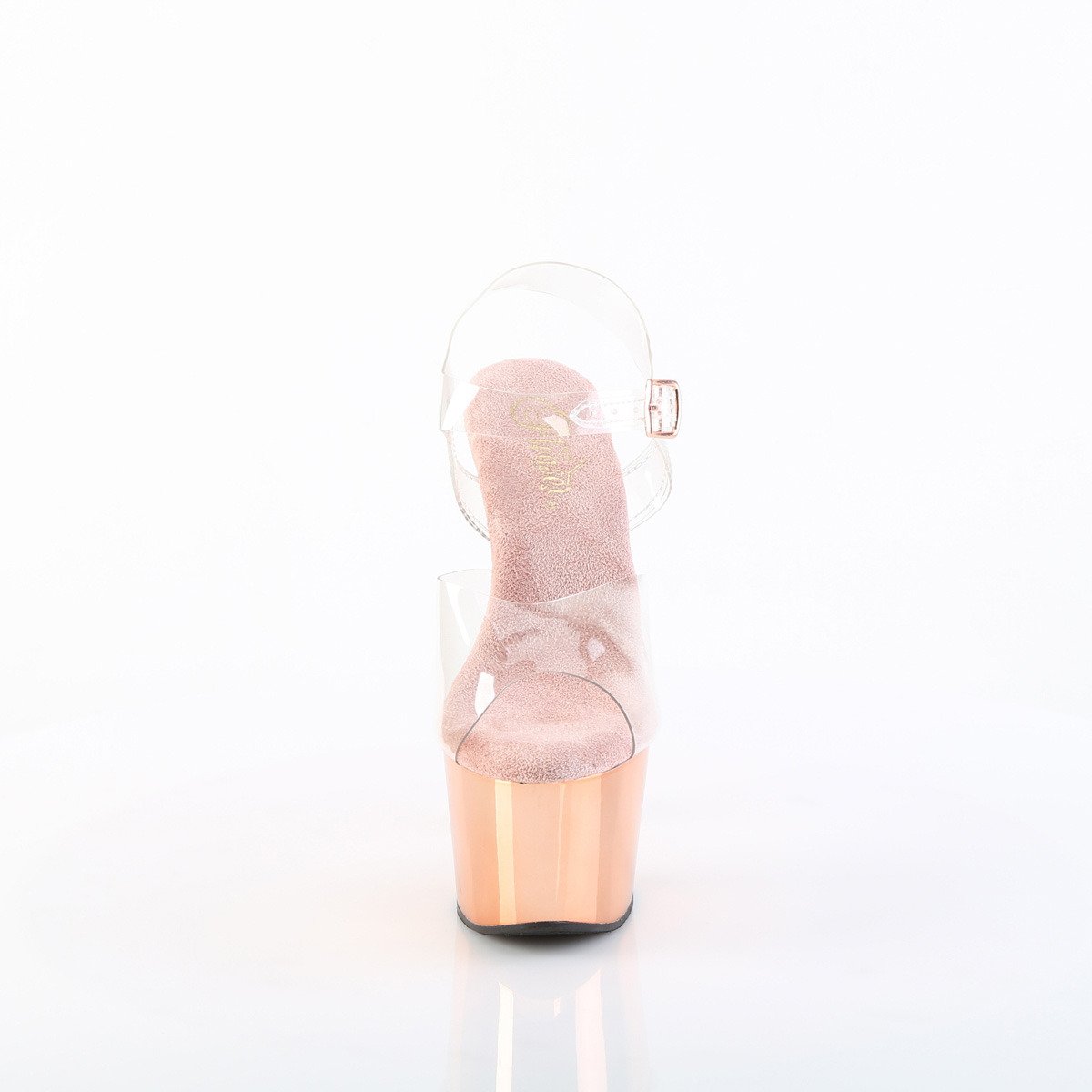 Pleaser Adore-708 C-M/ROGLDCH - Průhledné sandály na vysoké platformě