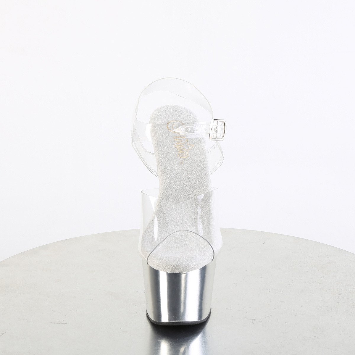 Pleaser Adore-708 C-M/SCH - Průhledné sandály na vysoké platformě