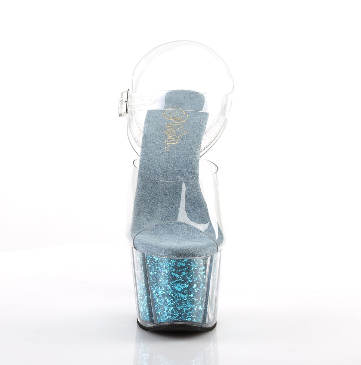 Pleaser Adore-708G C/TEGI - Průhledné sandály na vysoké platformě