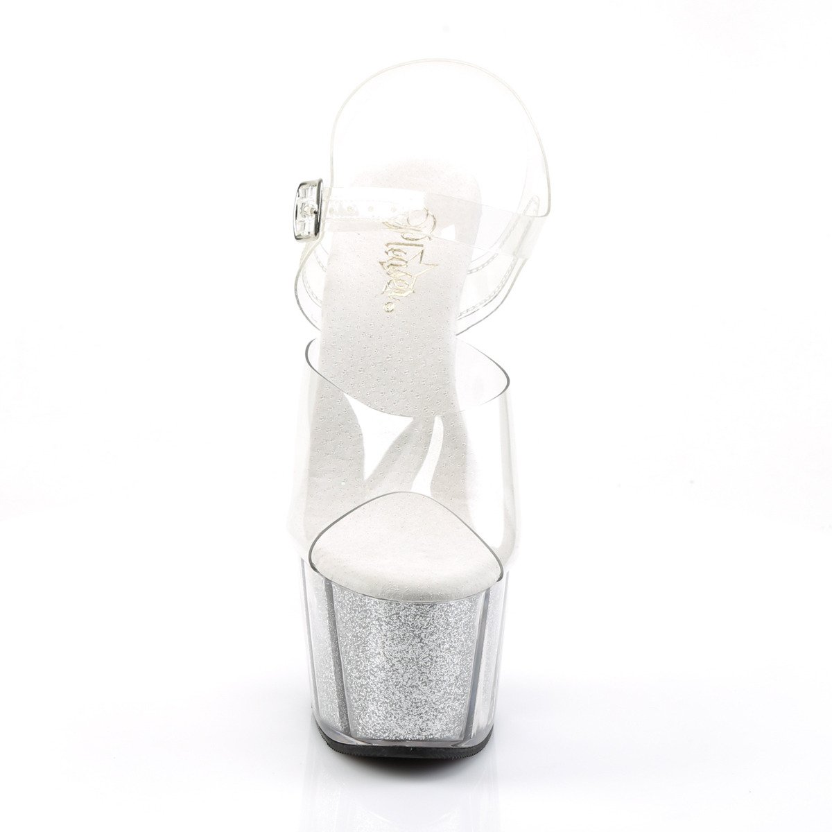 Pleaser Adore-708G C/S - Průhledné sandály na vysoké platformě