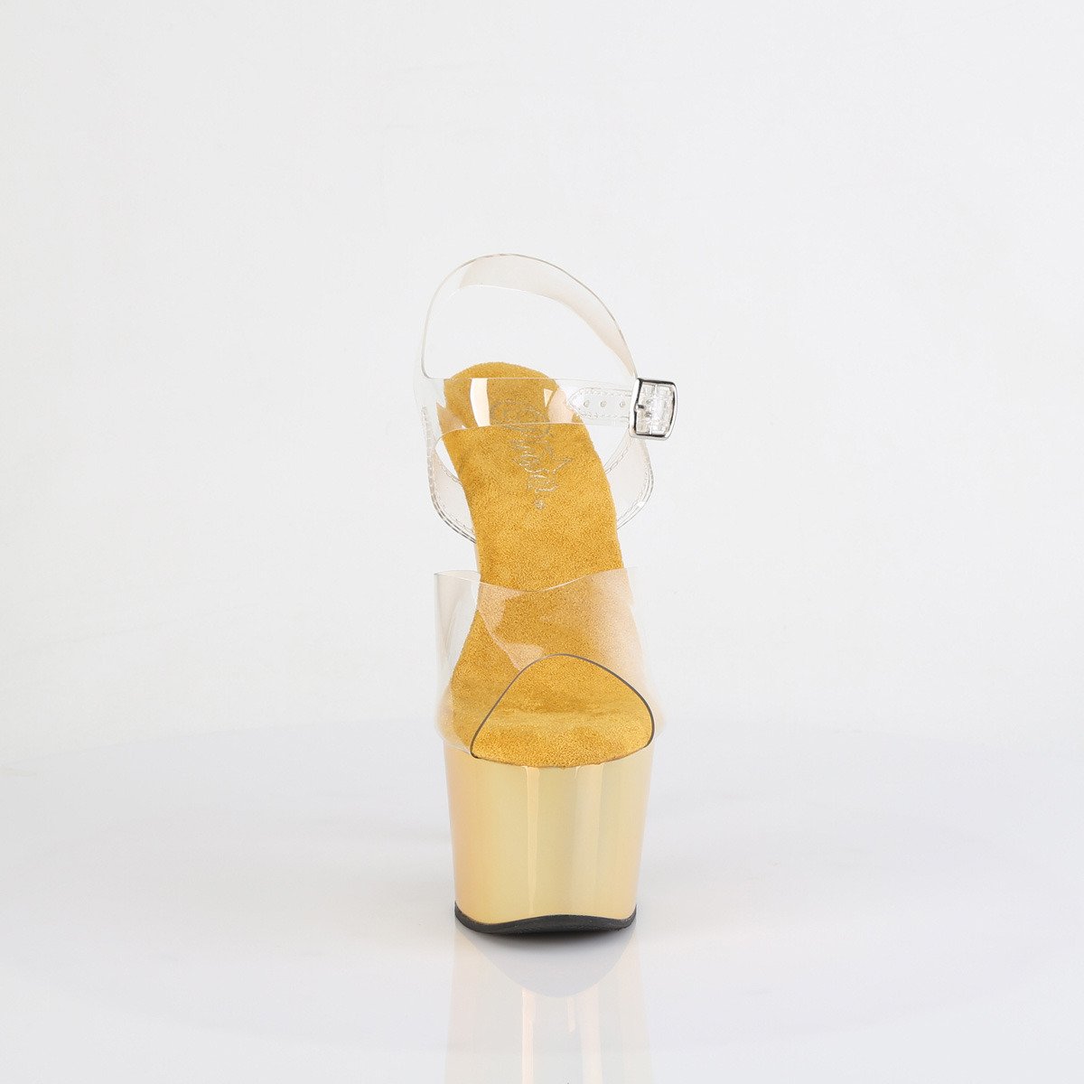 Pleaser Adore-708LQ C/LQGHG - Průhledné sandály na vysoké platformě