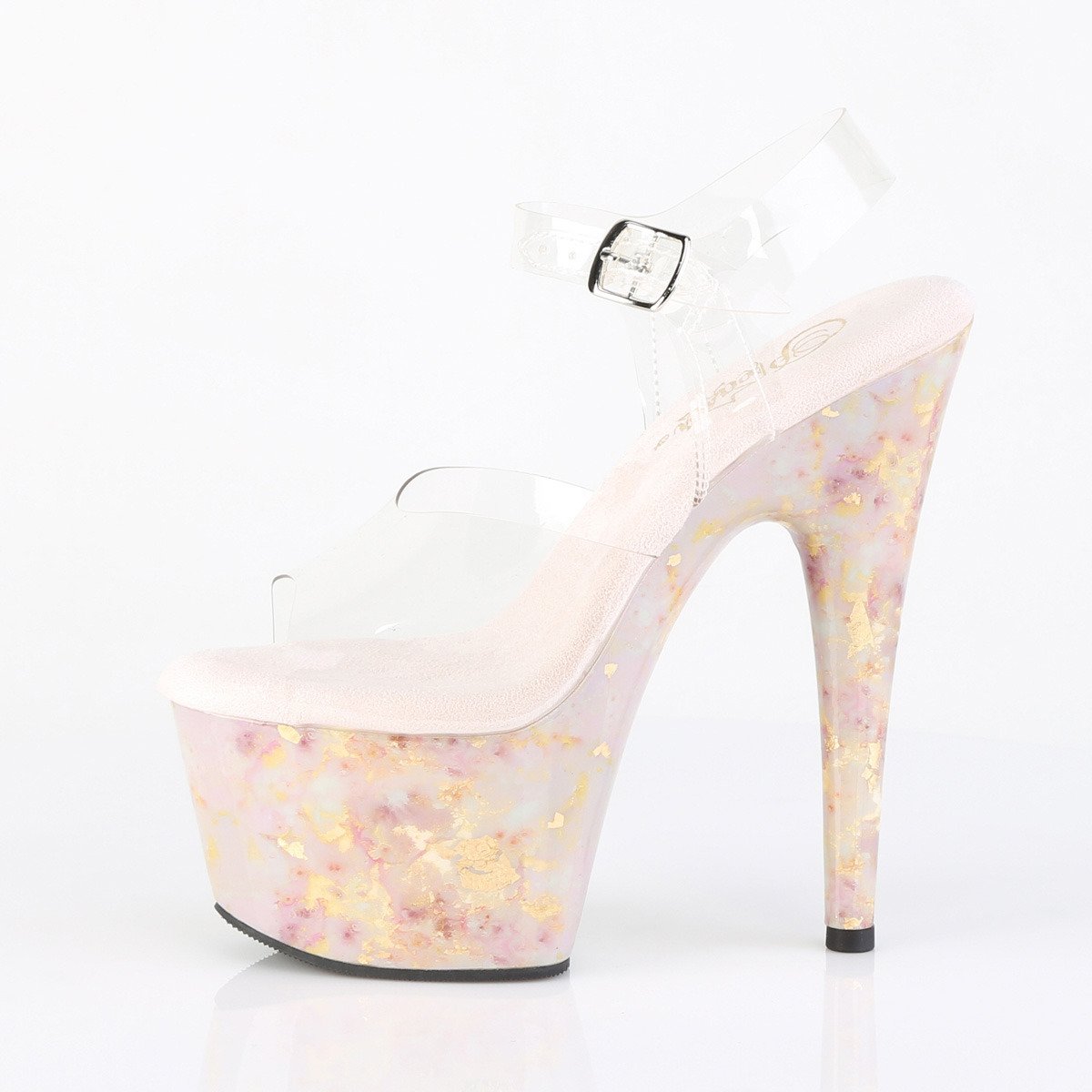 Pleaser Adore-708MB C/BH-G - Průhledné sandály na vysoké platformě