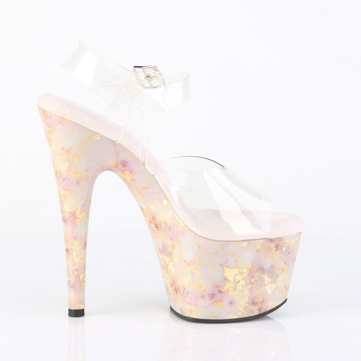 Pleaser Adore-708MB C/BH-G - Průhledné sandály na vysoké platformě