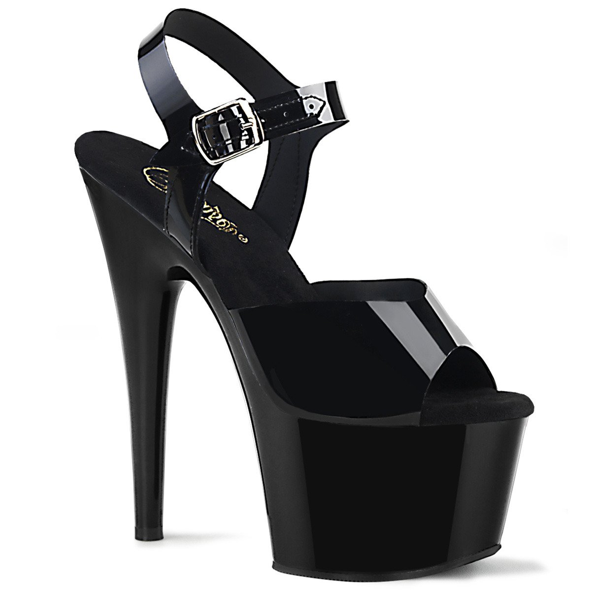 Pleaser Adore-708N BTPU/M - Černé sandály na vysoké platformě