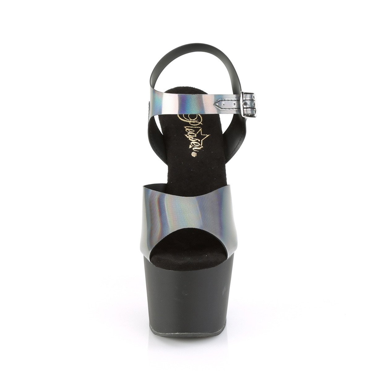 Pleaser Adore-708N-DT PWHGTPU/B - Stříbrné sandály na vysoké platformě