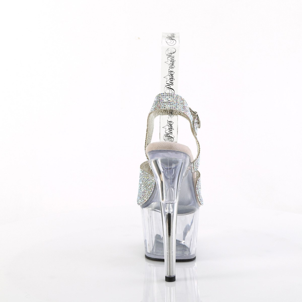 Pleaser Adore-708N-RS SRS-TPU/C - Stříbrné sandály na vysoké platformě