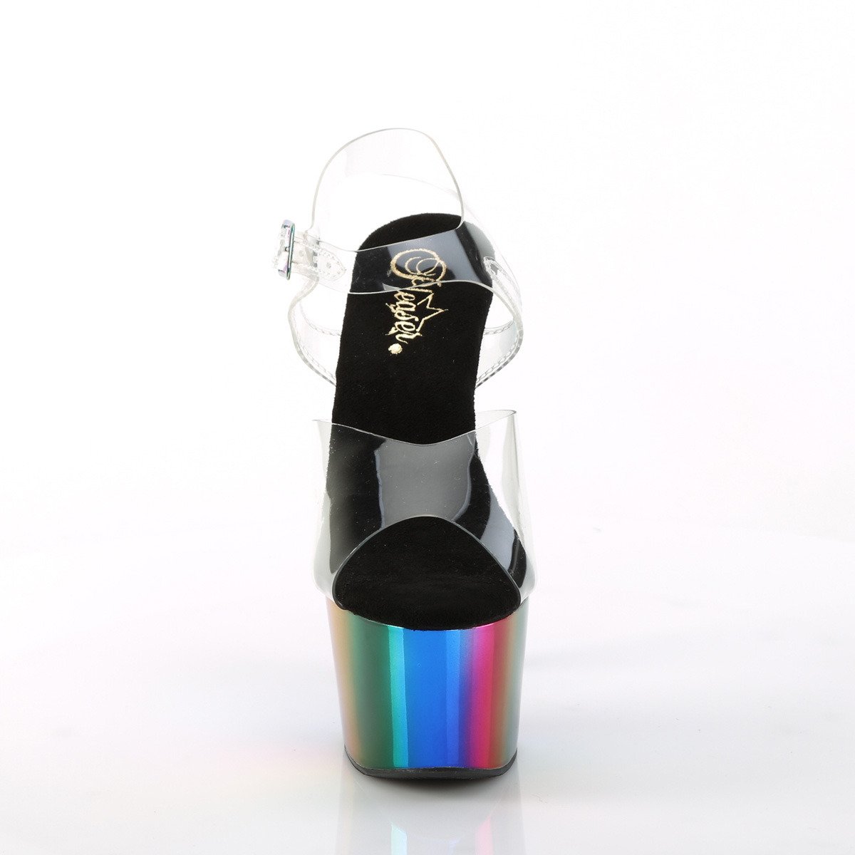 Pleaser Adore-708RC C/RBOWCH - Průhledné sandály na vysoké platformě