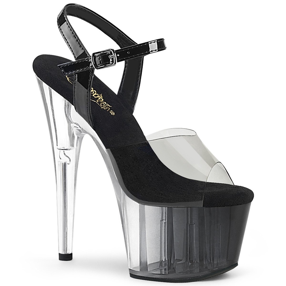 Pleaser Adore-708T-1 SK-BPT/B-C - Černé sandály na vysoké platformě