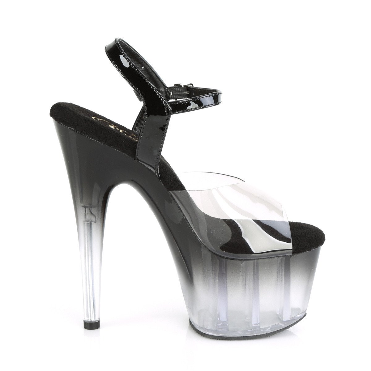 Pleaser Adore-708T-2 SK-BPT/B-C - Černé sandály na vysoké platformě