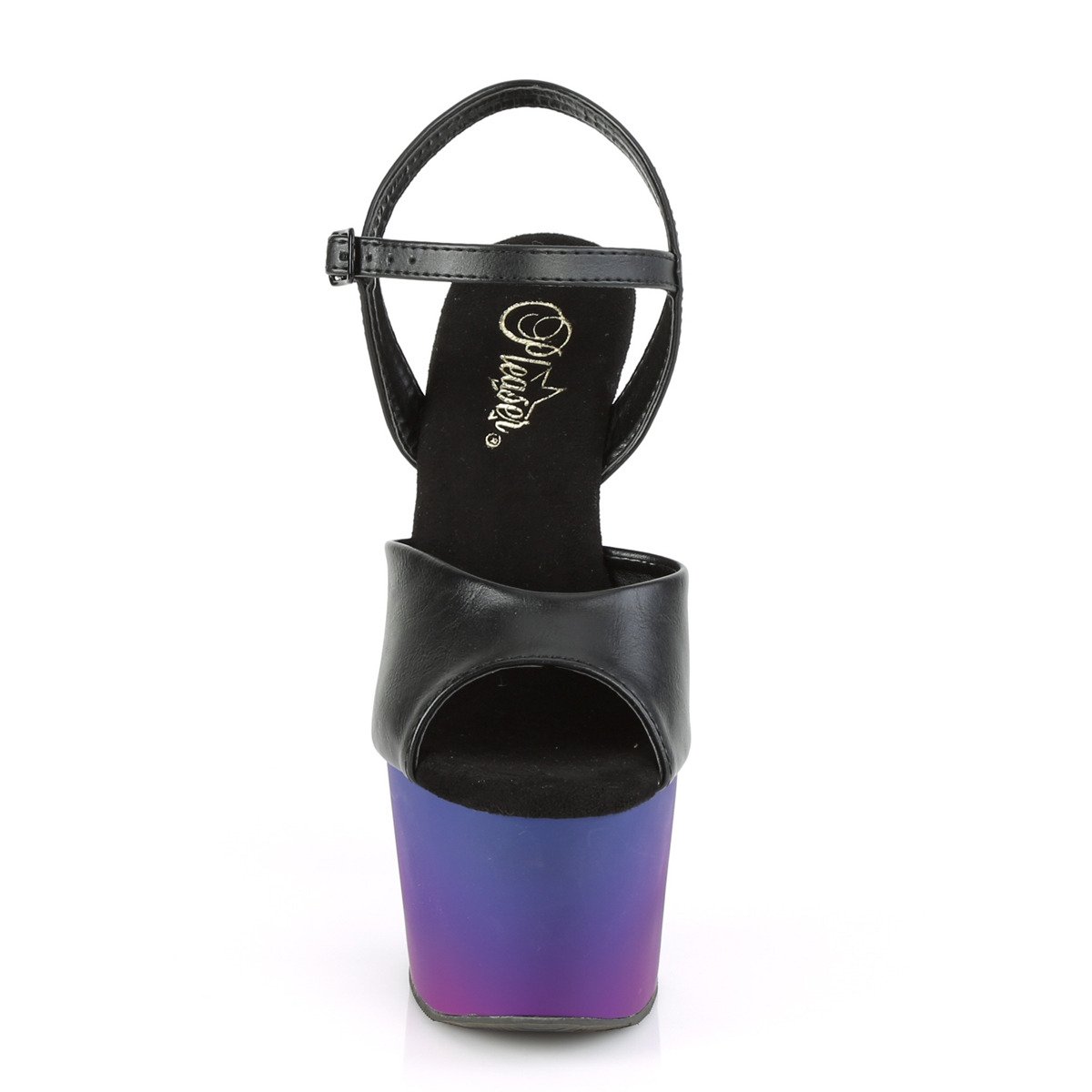 Pleaser Adore-709BP BPU/BLU-PP - Černé sandály na vysoké platformě