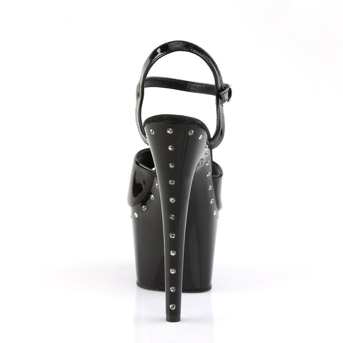 Pleaser Adore-709LS B/M - Lesklé černé sandály na vysoké platformě