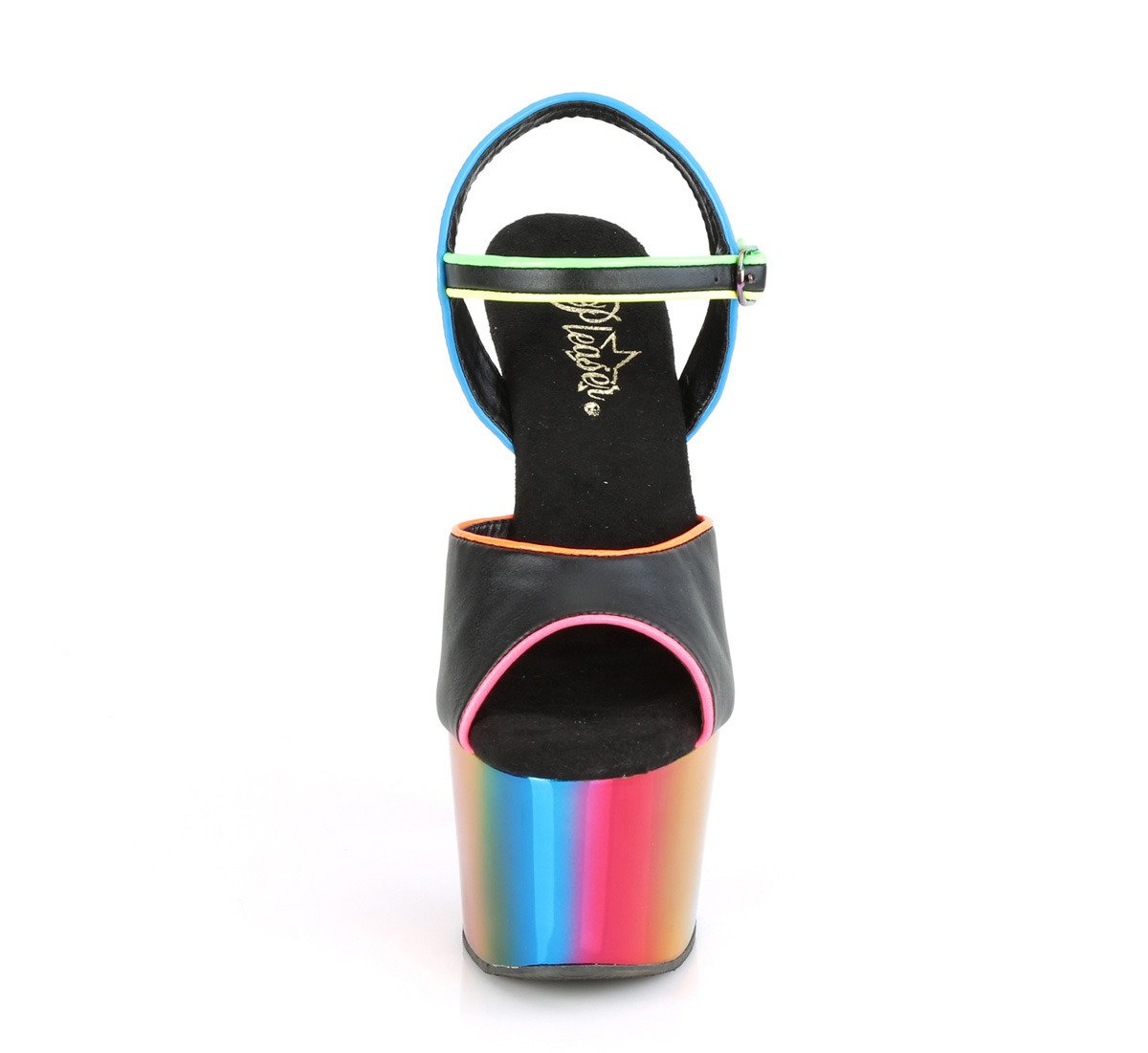 Pleaser Adore-709RC-02 BPU/RBWCH - Černé sandály na vysoké platformě