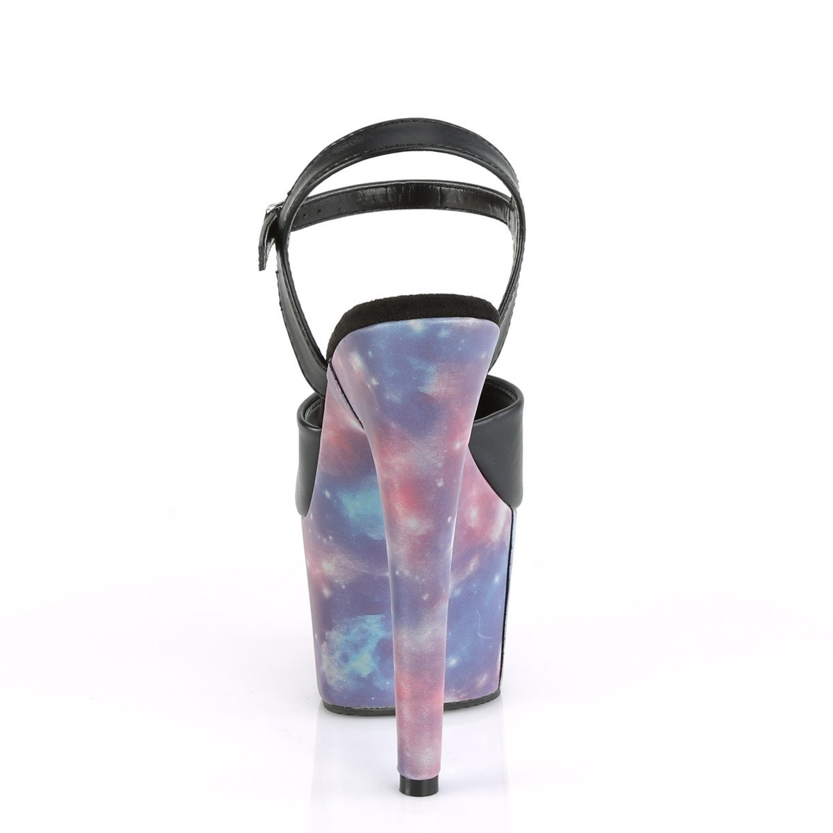 Pleaser Adore-709REFL BPU/PP-BL - Černé sandály na vysoké platformě