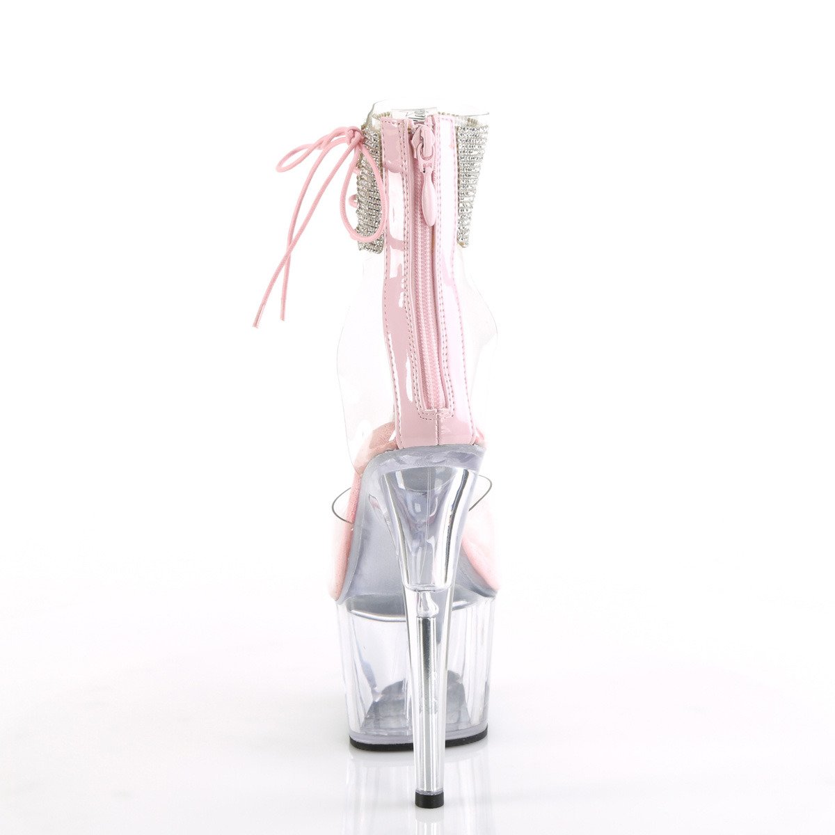 Pleaser Adore-724RS C-BP/C - Růžové boty s páskem přes kotník na vysoké platformě