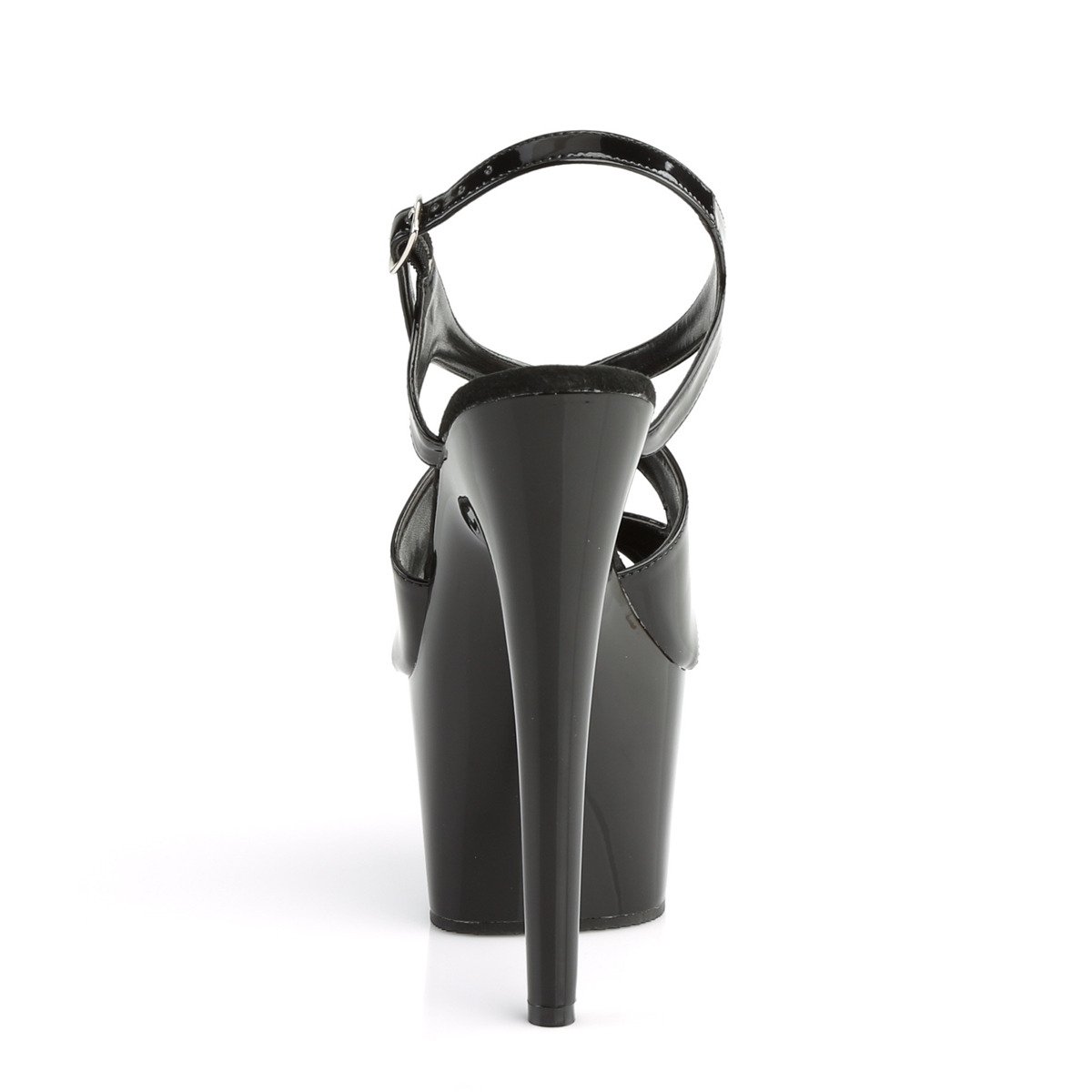 Pleaser Adore-730 B/M - Lesklé černé sandály na vysoké platformě