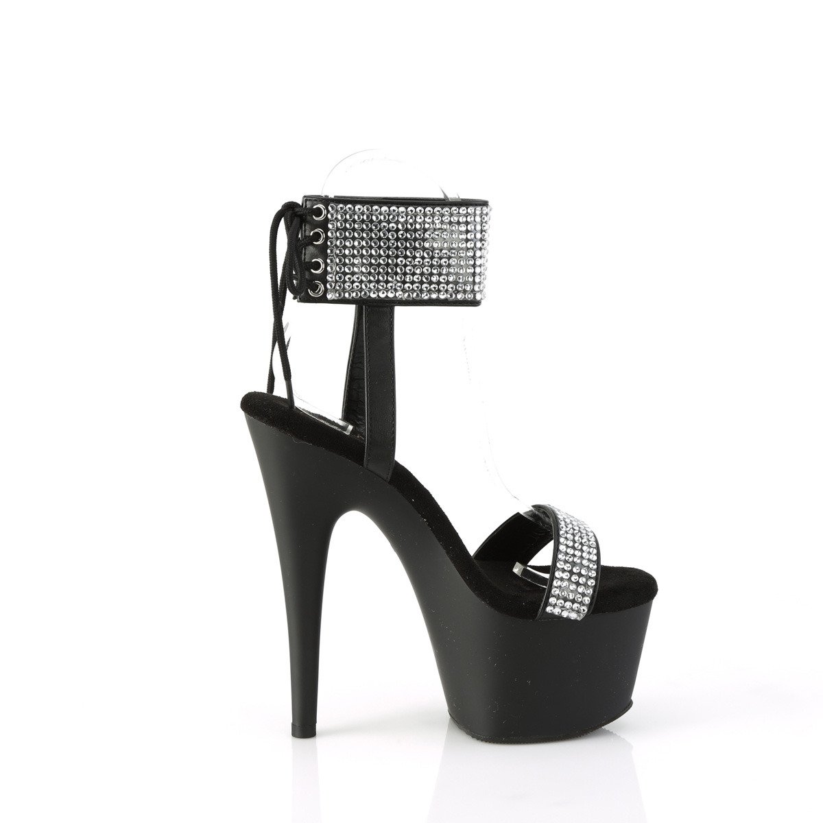 Pleaser Adore-770 BPU-RS/M - Černé boty s páskem přes kotník na vysoké platformě
