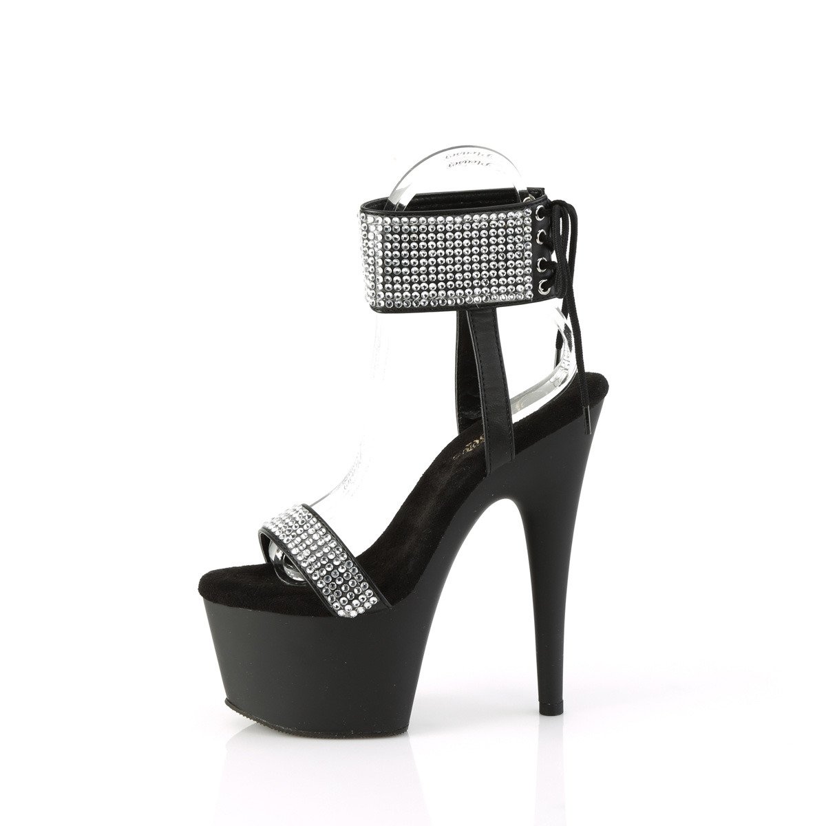 Pleaser Adore-770 BPU-RS/M - Černé boty s páskem přes kotník na vysoké platformě