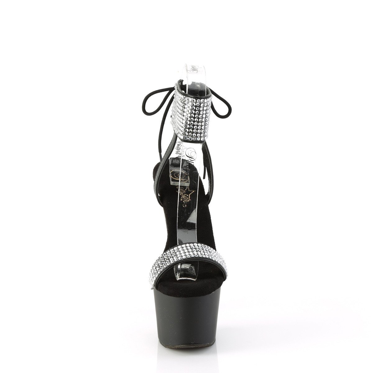 Pleaser Adore-770 BPU-RS/M - Černé boty s páskem přes kotník na vysoké platformě
