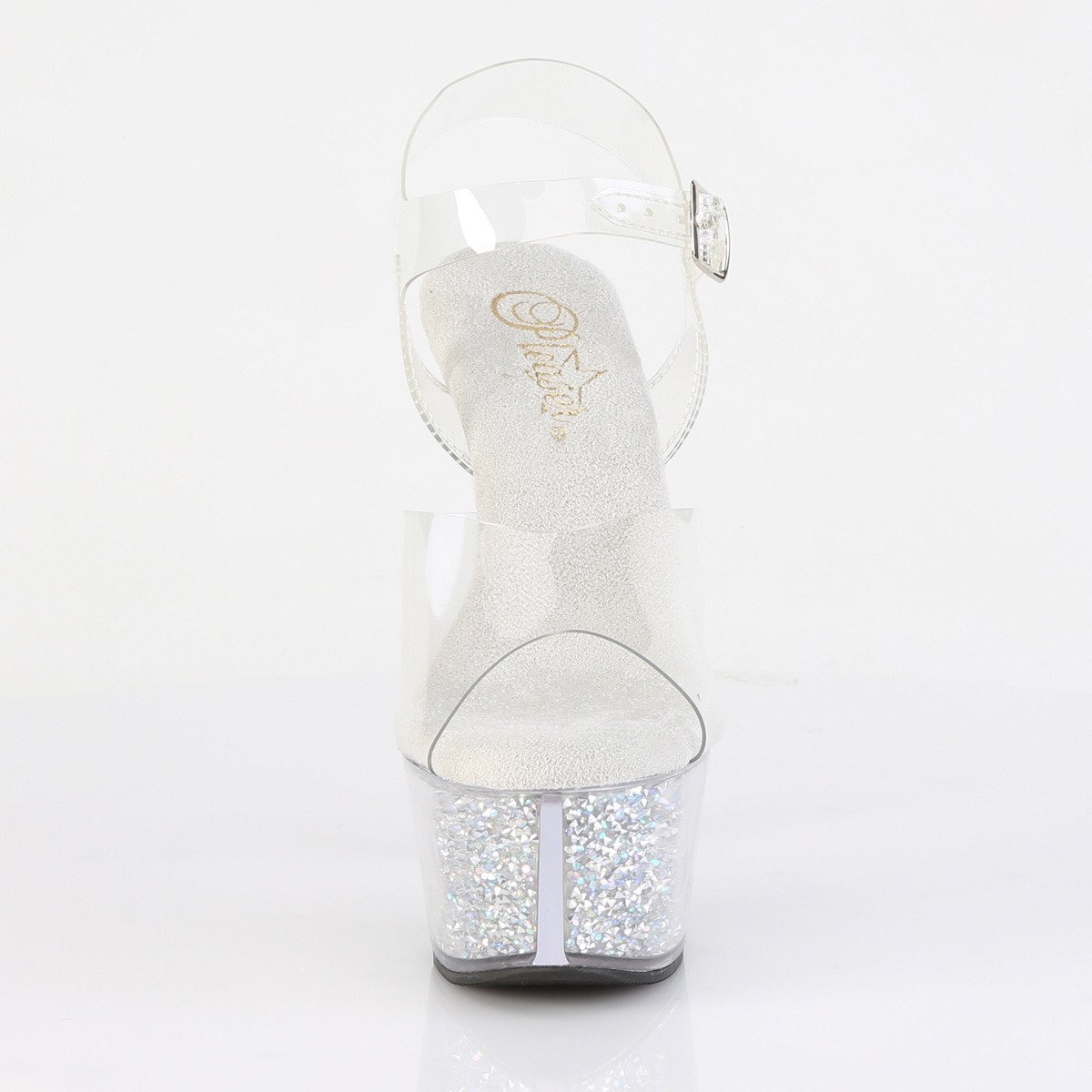 Pleaser Aspire-608RSI C/C-SRS - Průhledné sandály na platformě s vysokými podpatky
