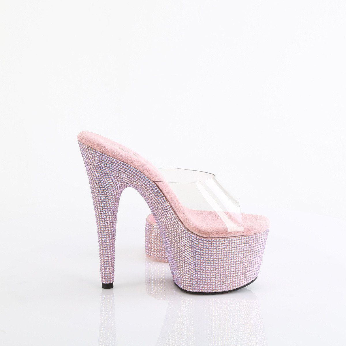 Pleaser Bejeweled-712RS C/BPRS - Průhledné sandály na vysoké platformě