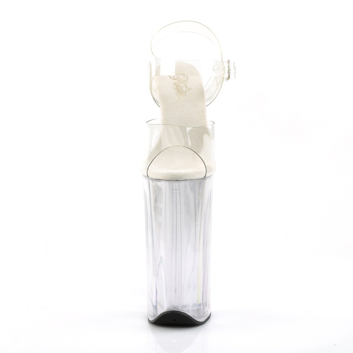 Pleaser Beyond-008 C/M - Průhledné sandály na vysoké platformě