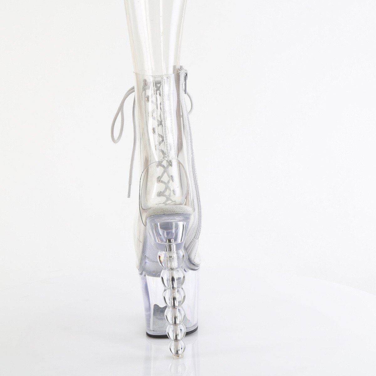 Pleaser Bliss-1016C C/M - Průhledné kozačky s otevřenou špičkou na vysoké platformě