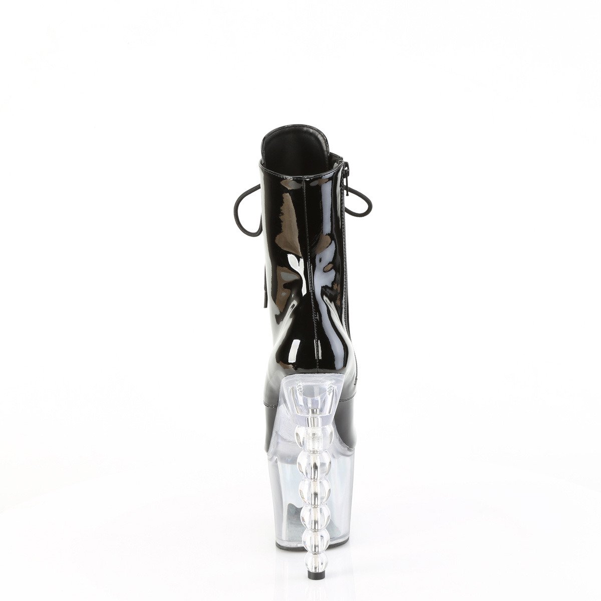 Pleaser Bliss-1020BC B/B-C - Lesklé černé kotníkové kozačky na vysoké platformě