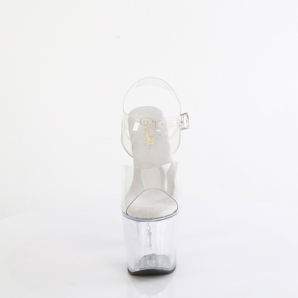 Pleaser Bliss-708 C/M - Průhledné sandály na vysoké platformě