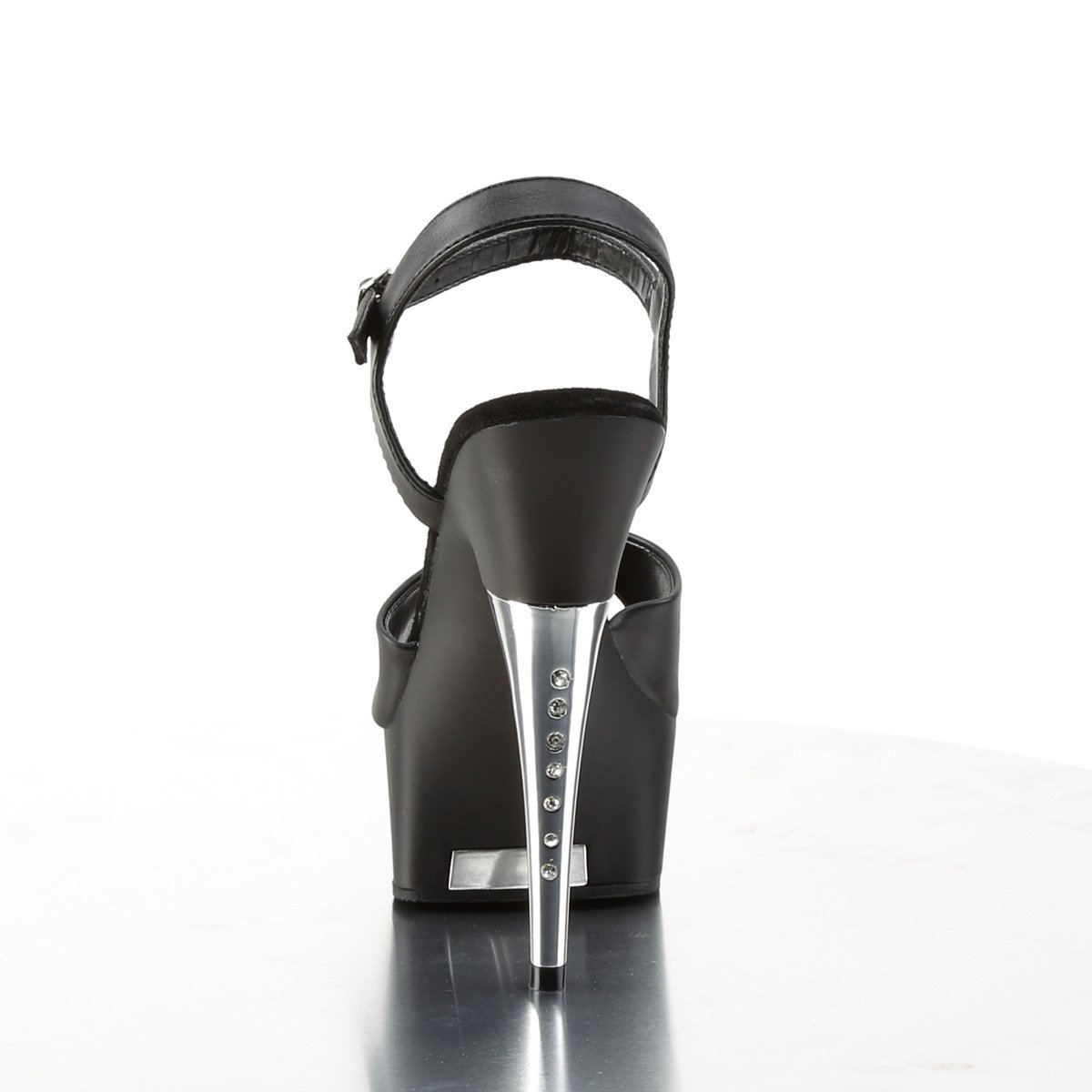 Pleaser Captiva-609 BPU/M - Černé sandály na platformě s vysokými podpatky