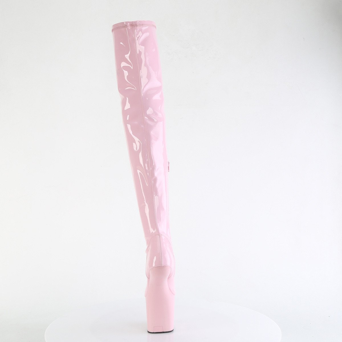 Pleaser Craze-3000 BP/M - Lesklé růžové fetiš bezpodpatky na vysoké platformě