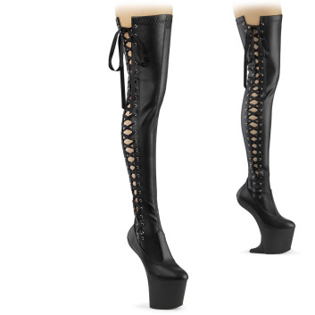 Pleaser Craze-3050 BPU/M - Černé fetiš bezpodpatky na vysoké platformě
