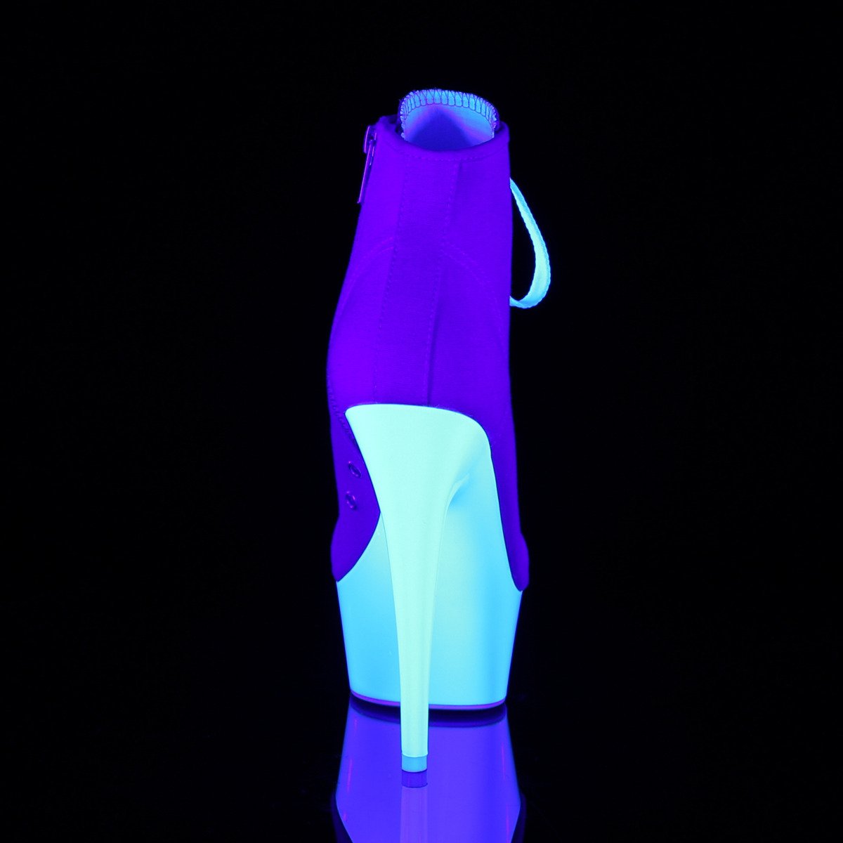 Pleaser Delight-600SK-02 PNCA/NW - Růžové kotníkové kozačky na platformě s vysokými podpatky