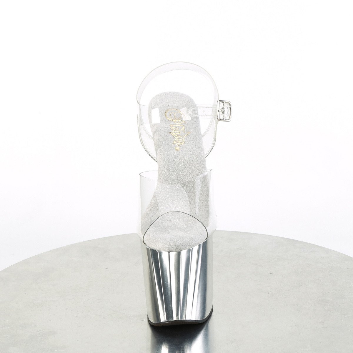 Pleaser Enchant-708 C/SCH - Průhledné sandály na vysoké platformě