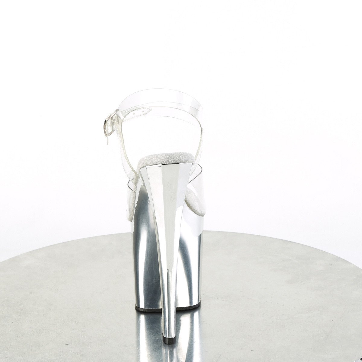 Pleaser Enchant-708 C/SCH - Průhledné sandály na vysoké platformě