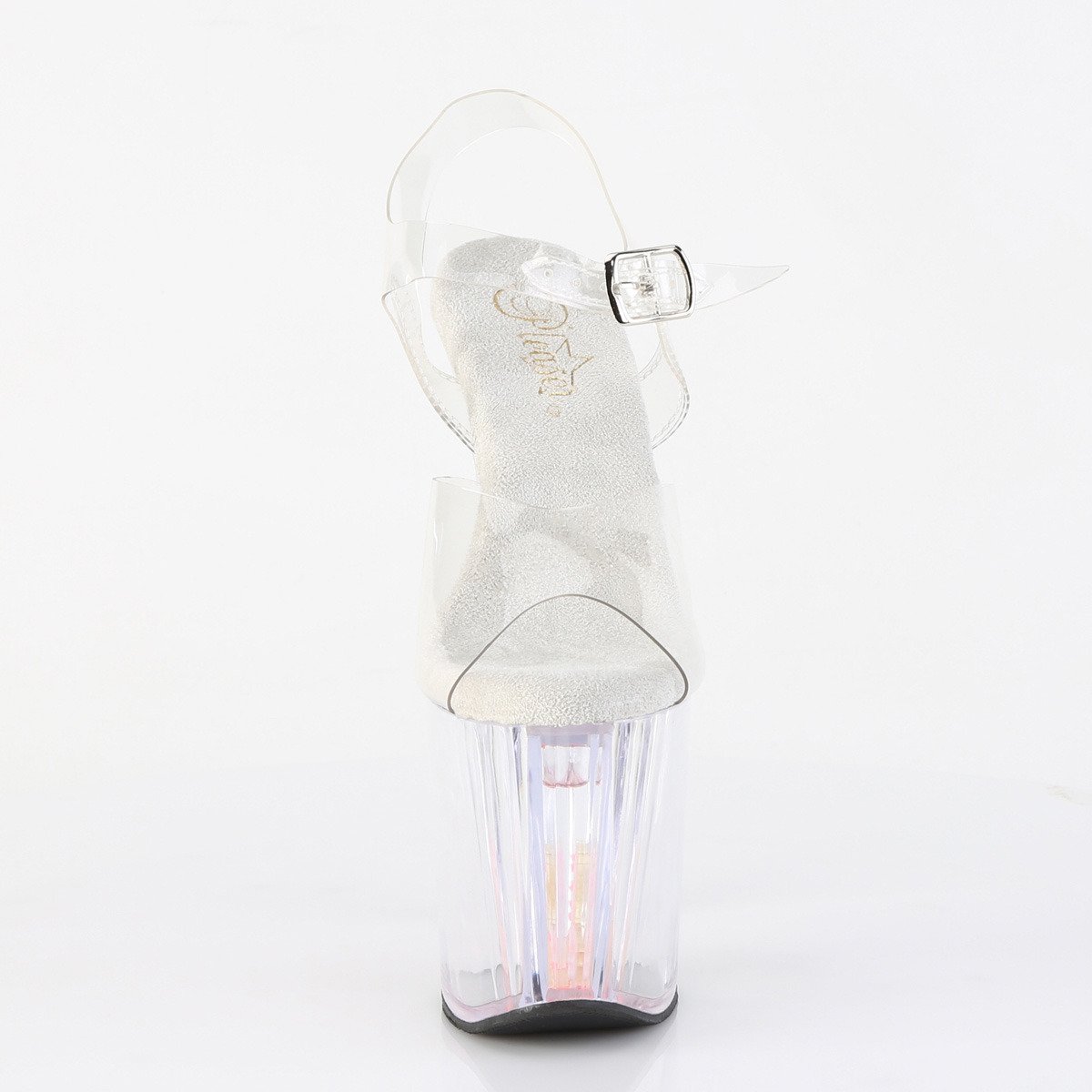 Pleaser Enchant-708AQUA-01 C/C-BP - Průhledné sandály na vysoké platformě