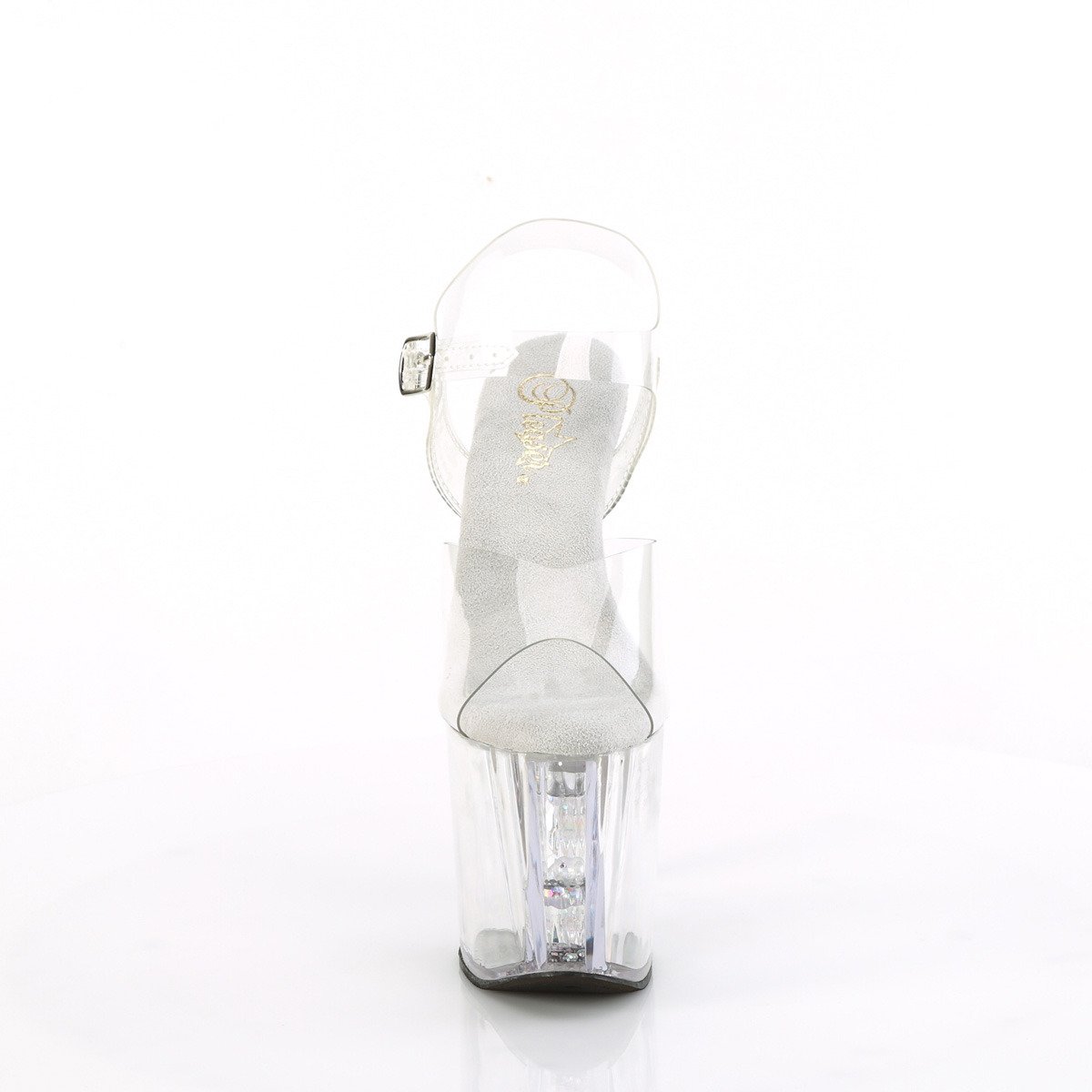 Pleaser Enchant-708AQUA-02 C/C-S - Průhledné sandály na vysoké platformě