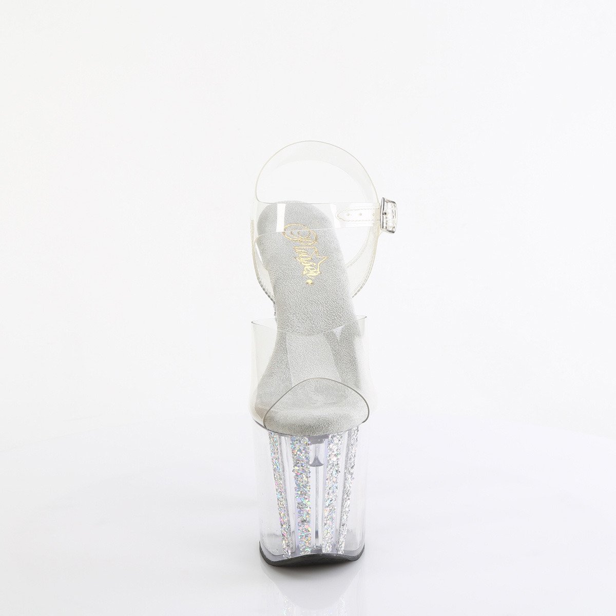 Pleaser Enchant-708AQUA-04 C/C-SG - Průhledné sandály na vysoké platformě