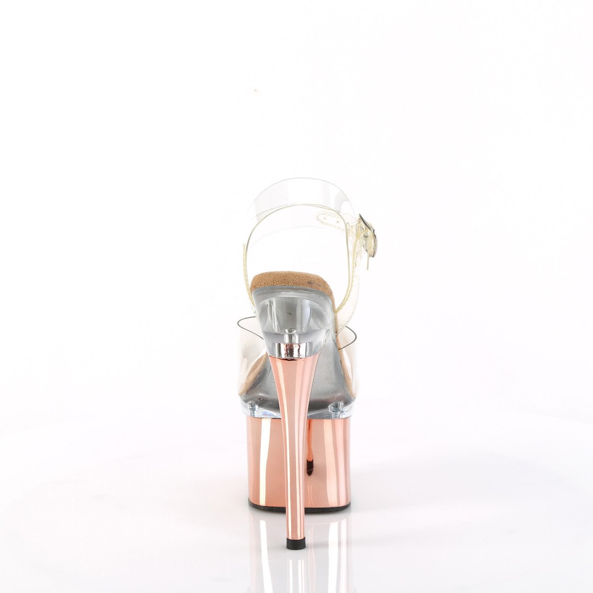 Pleaser Esteem-708 C/C-ROGLDCH - Průhledné sandály na vysoké platformě