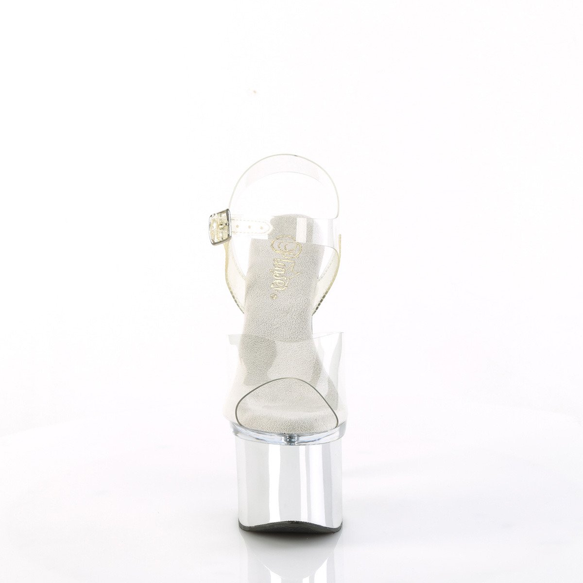 Pleaser Esteem-708 C/C-SCH - Průhledné sandály na vysoké platformě