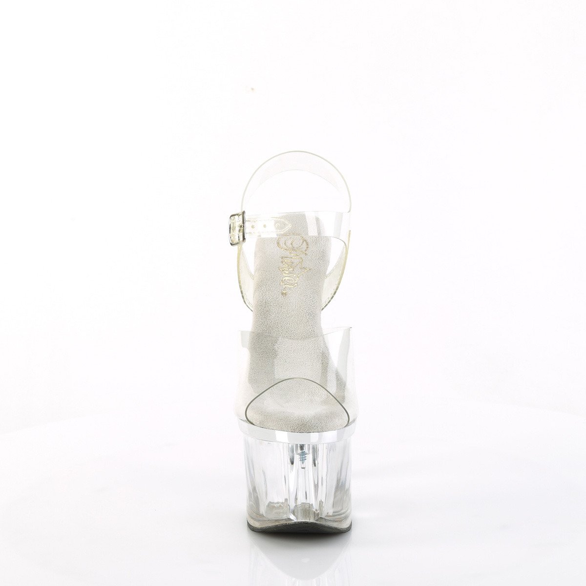 Pleaser Esteem-708 C/SCH-C - Průhledné sandály na vysoké platformě