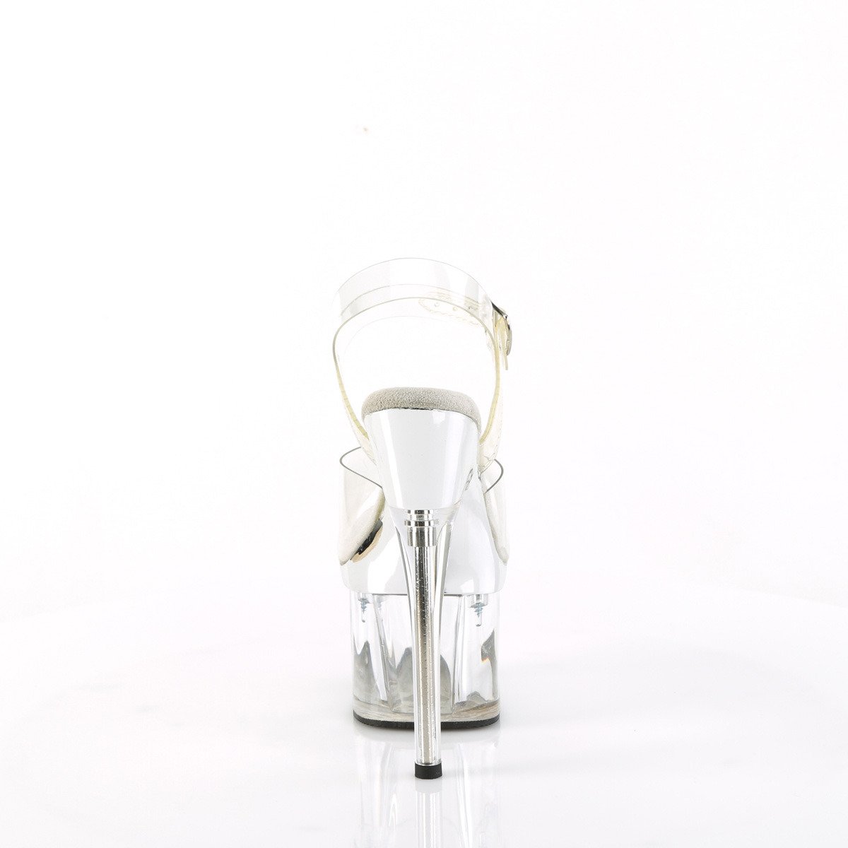 Pleaser Esteem-708 C/SCH-C - Průhledné sandály na vysoké platformě