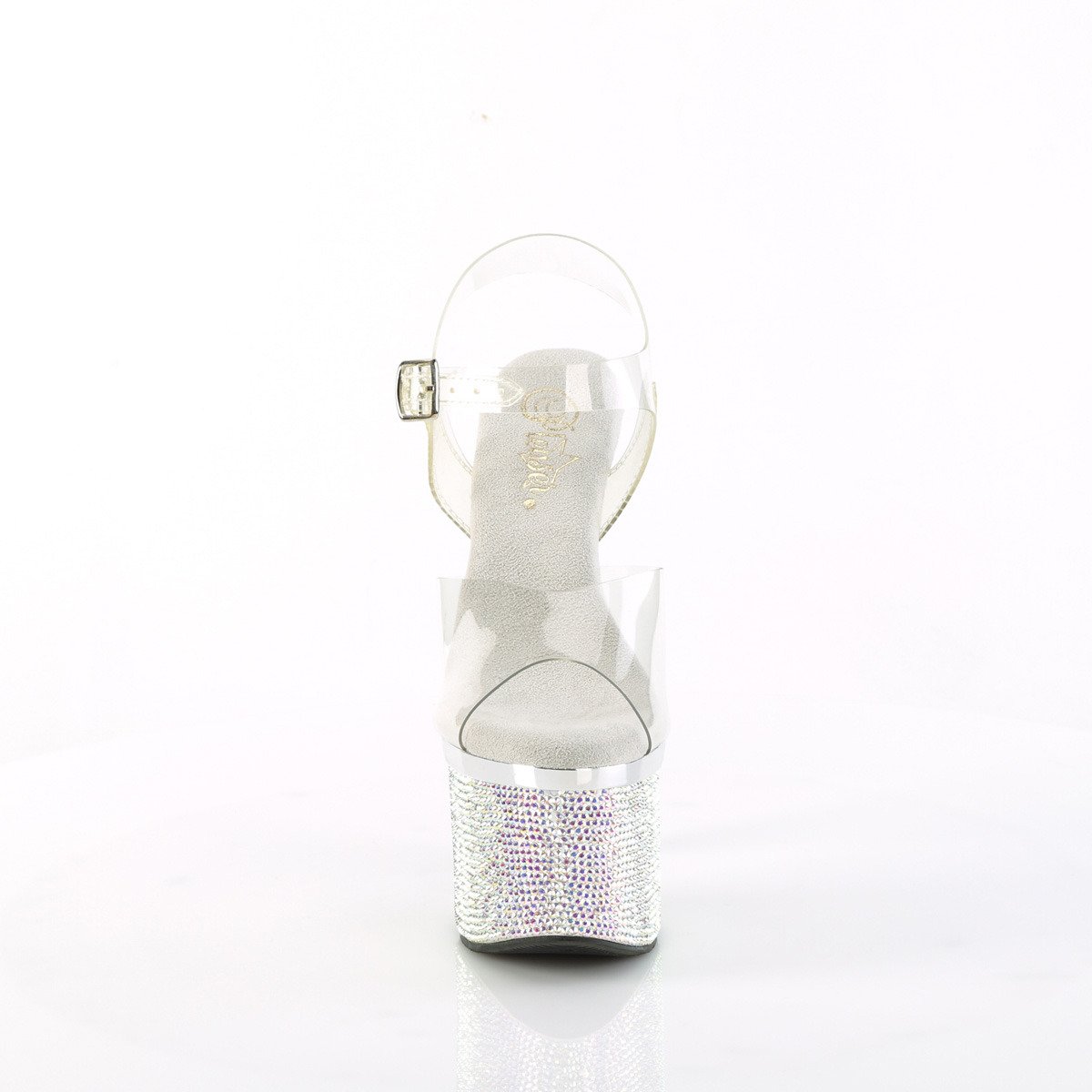 Pleaser Esteem-708DM C/S-SRS - Průhledné sandály na vysoké platformě