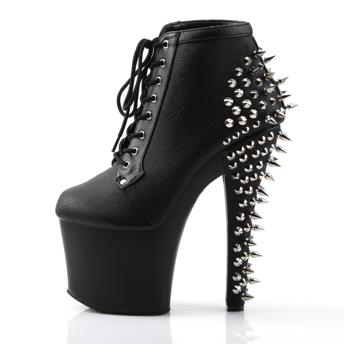 Pleaser Fearless-700-28 BPU/M - Černé sandály na vysoké platformě