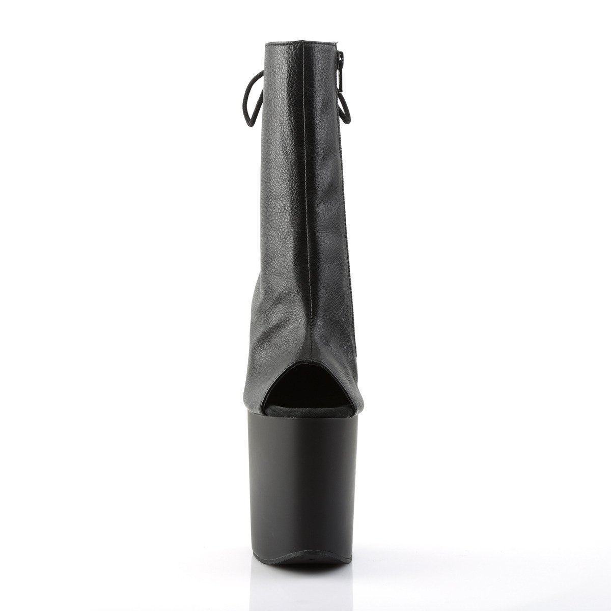 Pleaser Flamingo-1018 BPU/M - Černé kozačky s otevřenou špičkou na vysoké platformě