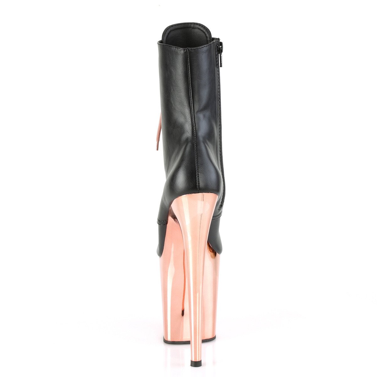 Pleaser Flamingo-1020 BPU/ROGLDCH - Černé kotníkové kozačky na vysoké platformě